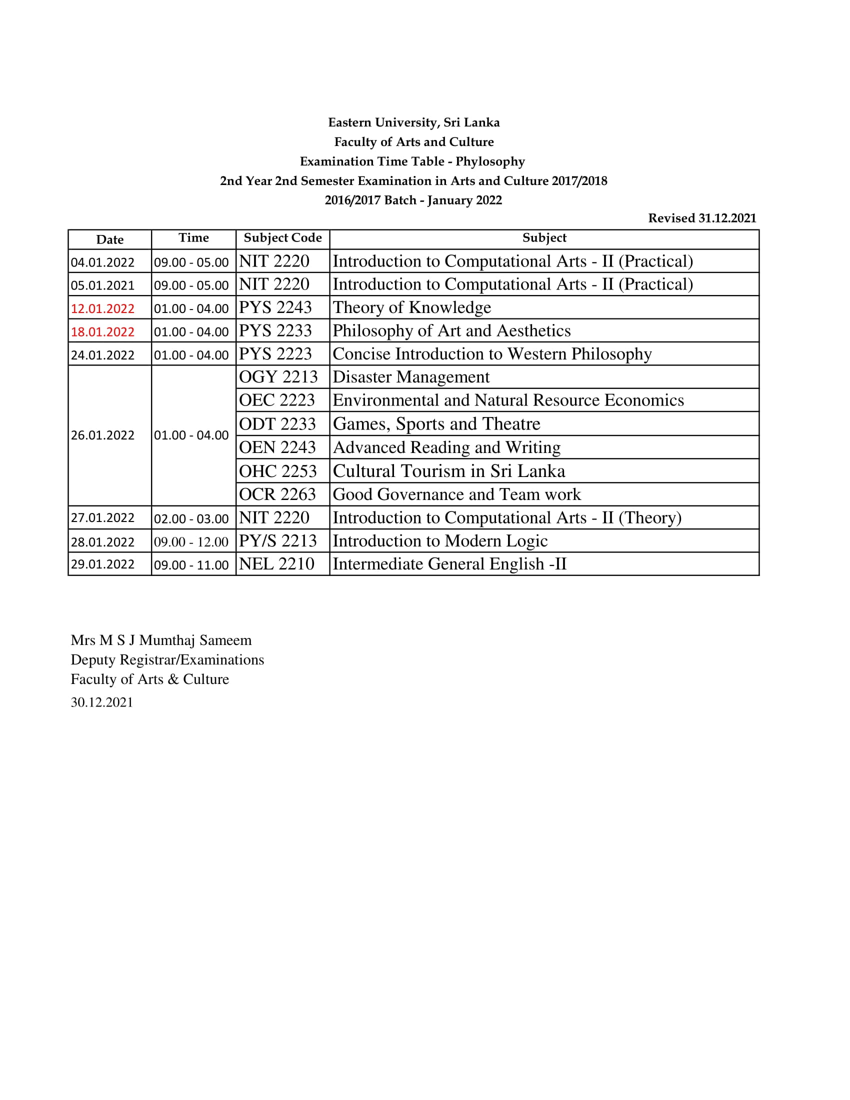 Updated exam time table 2nd year 2nd semester General, Philiosopy special and Economics Special -2.jpg